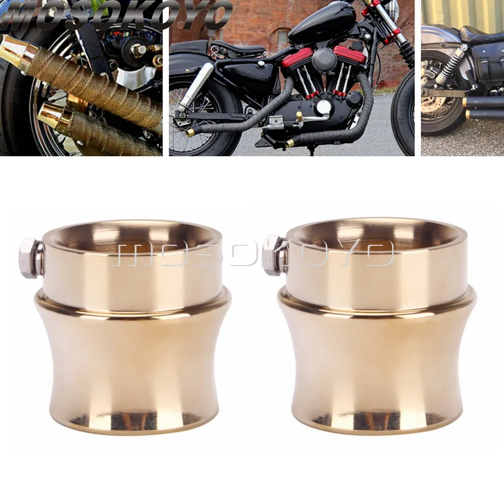 

2 шт./компл. латунный выхлопной наконечник Cafe Racer 2-1/2 дюйма 2-дюймовый глушитель, наконечник трубы, штепсельная Вилка для Harley Touring Sportster XS650 Chopper Bobber
