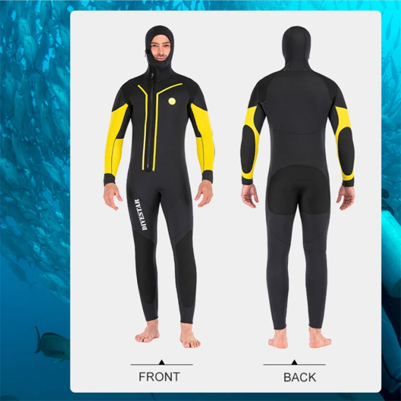 Неопреновый гидрокостюм для подводной охоты 7 мм на молнии спереди теплый костюм