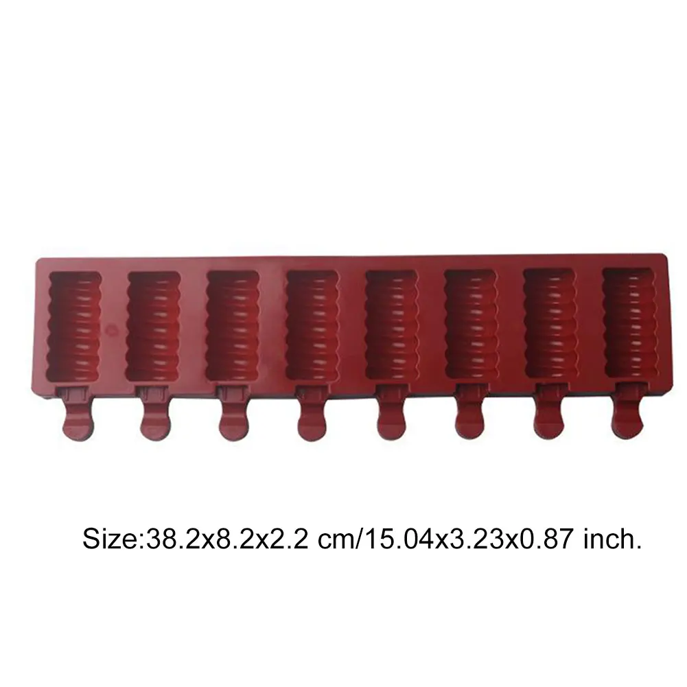 

Silicone Ice Cream Mould 8 Cavity Striped Ice Lolly Maker DIY Homemade Dessert Freezer Fruit Tray Mold For Frozen Dessert