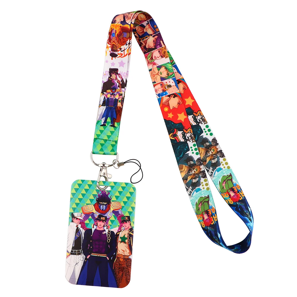 

HJ935 Japanese Anime JOJO Key Lanyard Car Keychain Personalised ID Card Badge Holder Woman Girls Jewelry Friends Gift