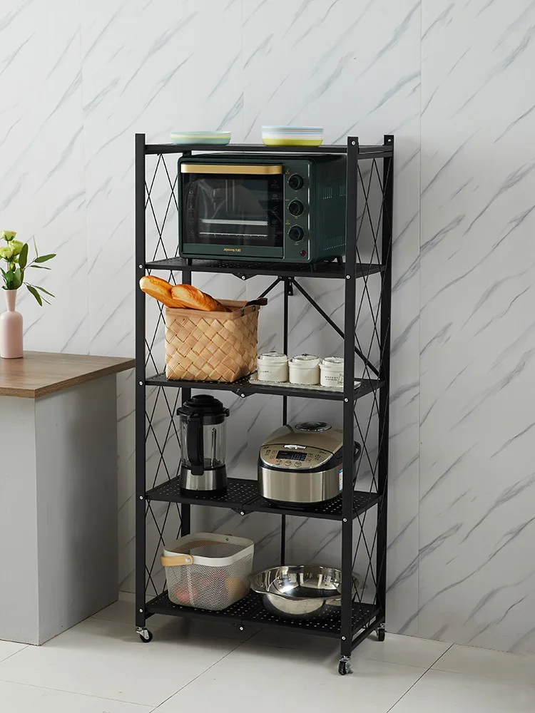 Передвижная Складная полка для кухни духовки микроволновой печи хранения