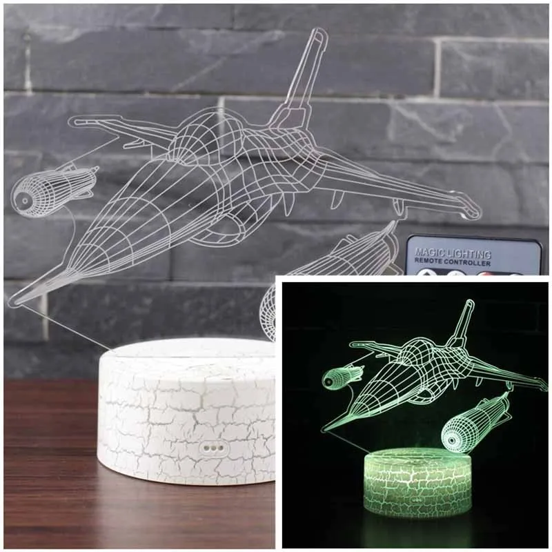Светодиодный 3d светильник 16 цветов ночник с дистанционным управлением сенсорный