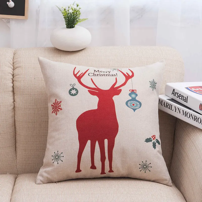 

Christmas home fashion Christmas pillow cover linen cushion cover office pillow cover decoration linen pillow cover