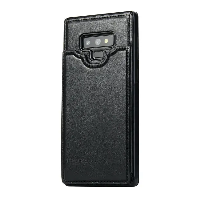 Роскошный кожаный чехол для samsung S9Plus чехол S10Plus Note9 чехол для Note 9 Galaxy S10 S9 S8 Etui для samsung Note 10 Plus чехол S10E - Цвет: Черный