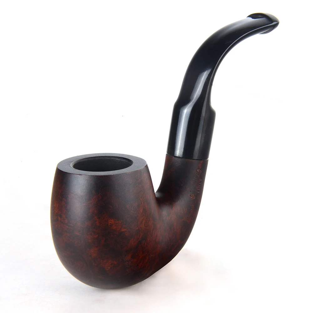 Бриар трубы табака курительная труба гладкая отделка 9 мм фильтр изогнутая