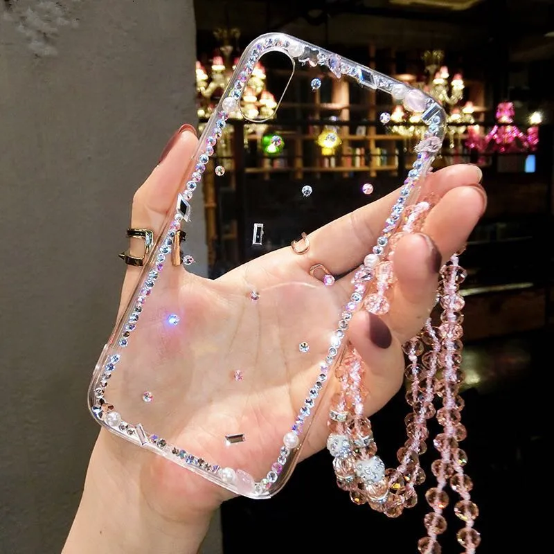 

Luxury Bling Rhinestone Diamond Transparent Soft TPU Case Cover For Samsung S6 S7 S8 S9 S10 PLUS S10 Lite Note5 8 9