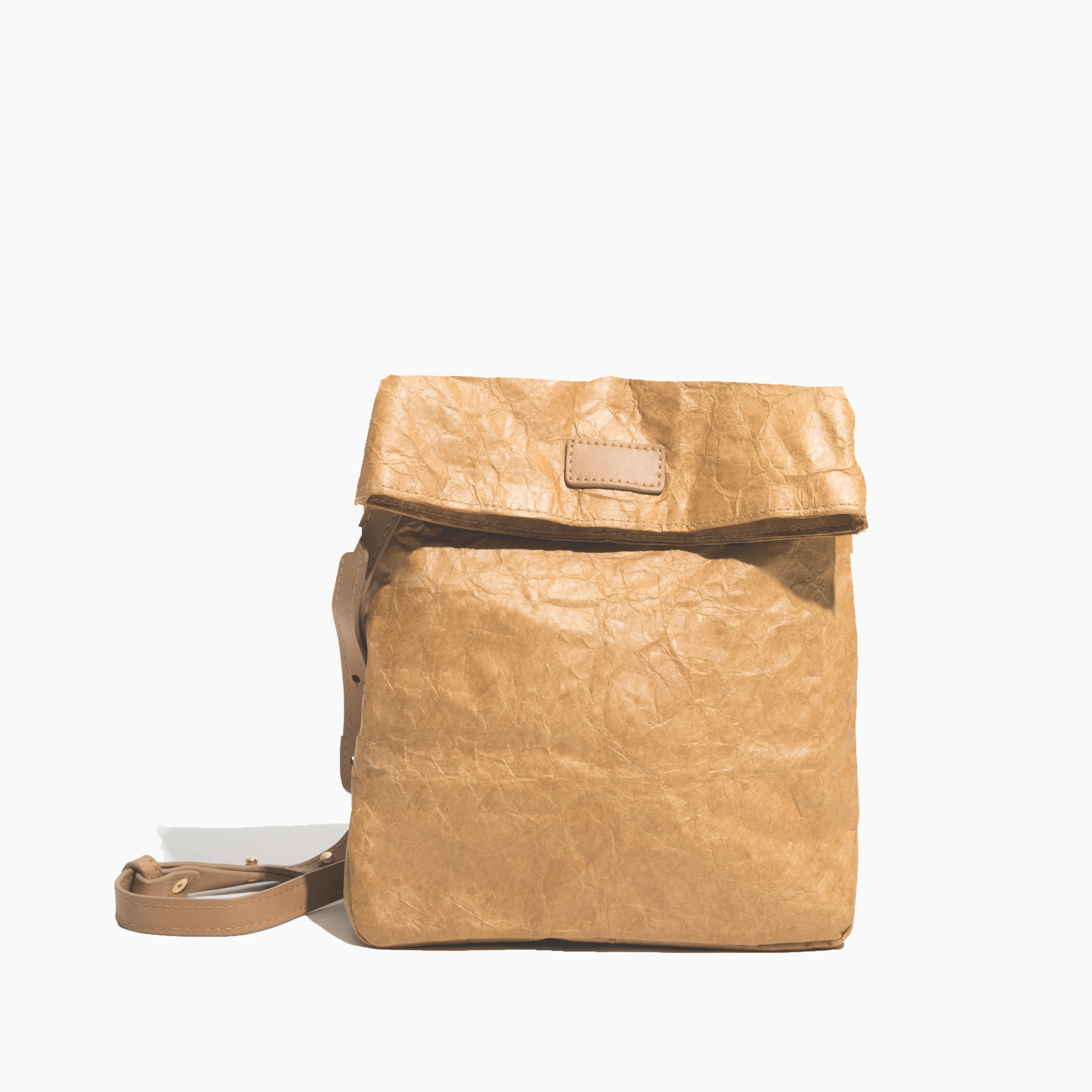 

Large Capacity Kraft Paper Crossbody Bag for Women Eco Friendly Square Messenger Travel Purses Brown Waterproof