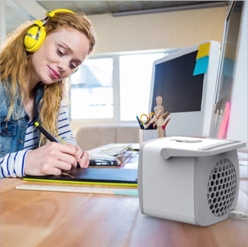 

Portable Air Cooler Mini Air Conditioner Fan Air Personal Space Cooler Home Air Conditioning Device Cooling Humidifier Dropship