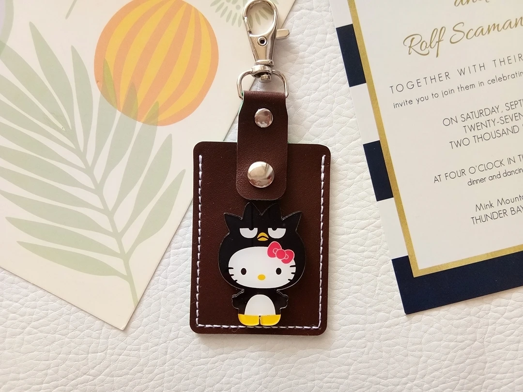 Hello kitty аниме брелок KT Cat мини-карта брелок держатель пряжка дамы сумки на плечо для женщин кожа