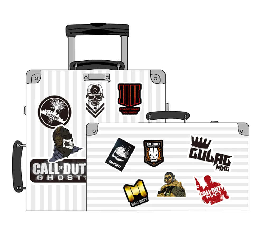 50pcs for call of duty game stickers waterproof for notebook luggage skateboard bicycle phone suitcase laptop sticker free global shipping