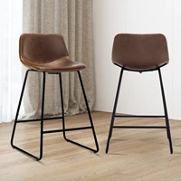 lue bona 26inch alexander chair industrial faux leather bar stool urban armless dining chairs with metal legs for kitchen