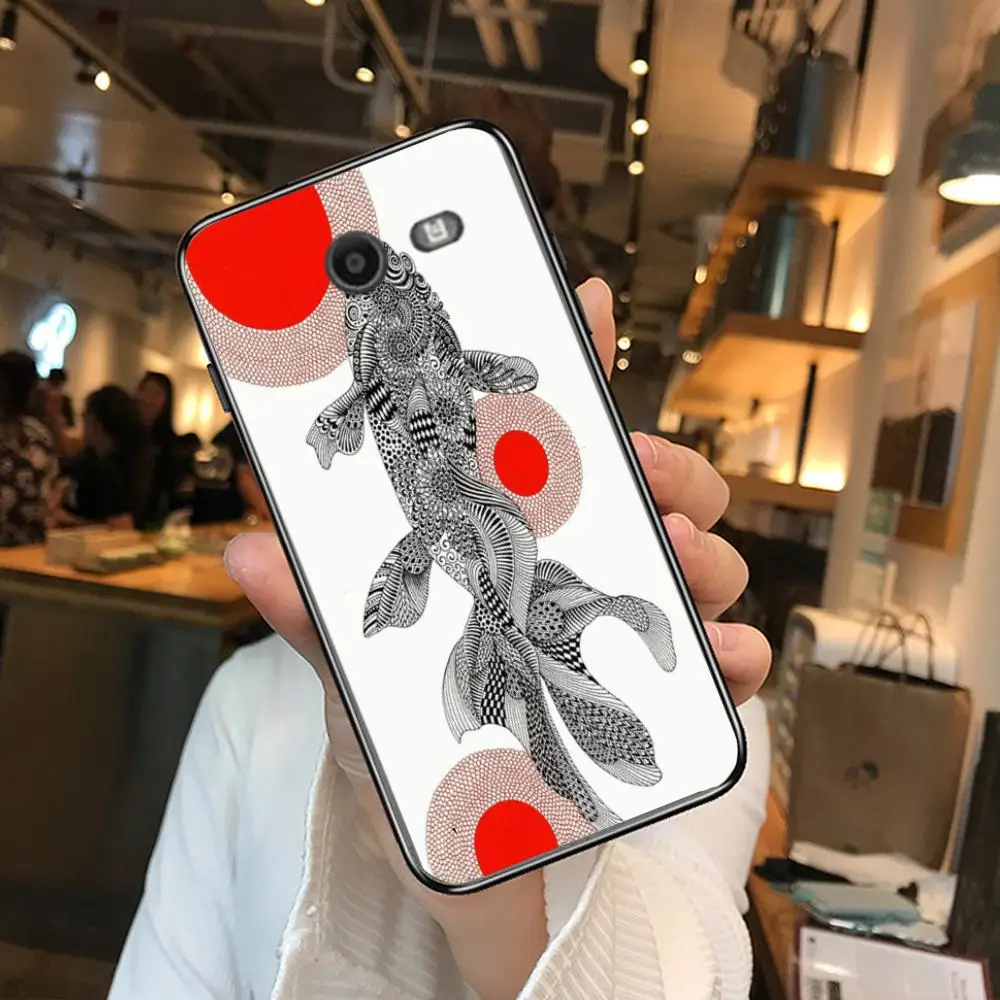 

Bring lucky Carp Phone Case Hull For Samsung Galaxy J 4 3 5 6 7 8 EU 2018 Plus 2017 Black Shell Art Cell Cover TPU