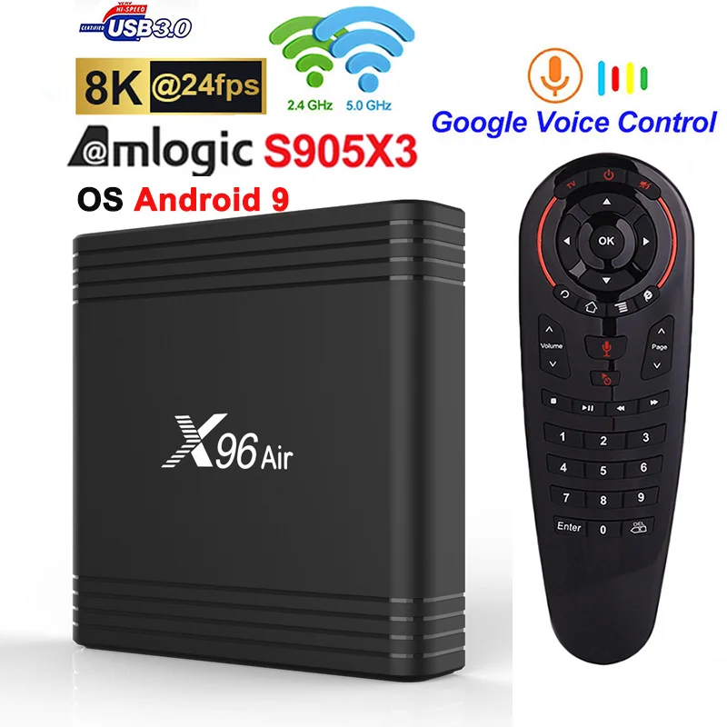 

X96 Air Smart TV Box Amlogic S905X3 4GB 32GB 64GB Android 9.0 TV BOX 2.4G&5G WIFI 1080P 8K 4K Set Top Box support Plex X96 MAX