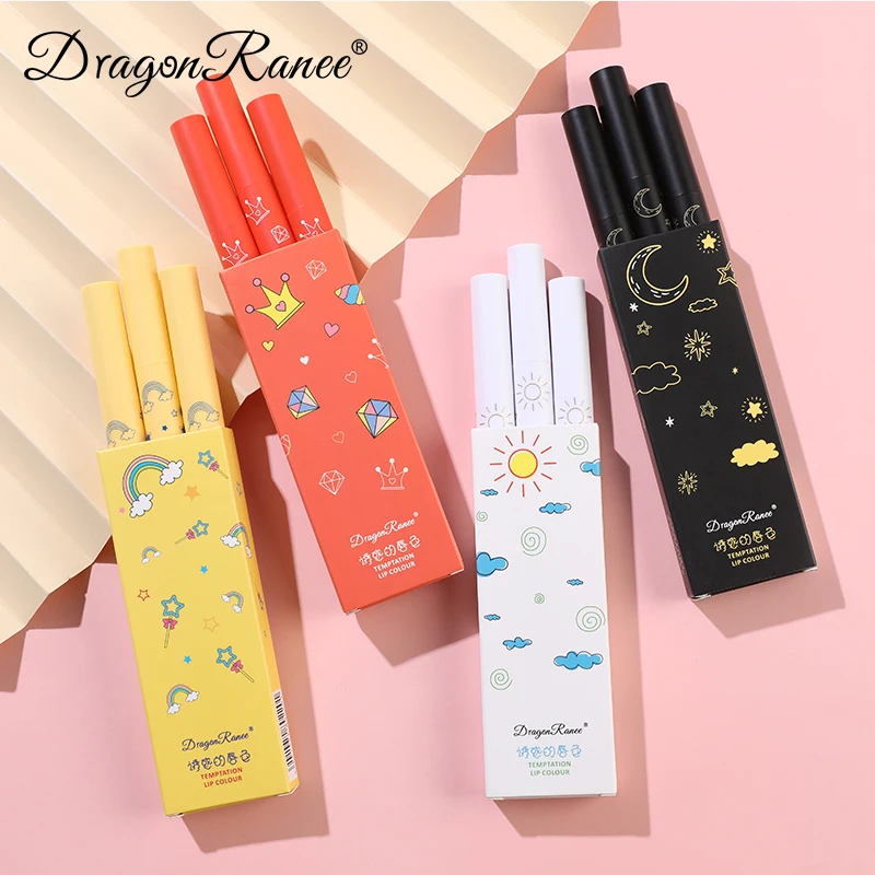 

3PCS/Set Velvet Matte Lipsticks Set Long Lasting Sexy Red Lip Stick Tint Pen Waterproof Lipstick Pen Set Makeup Cosmetics TSLM1