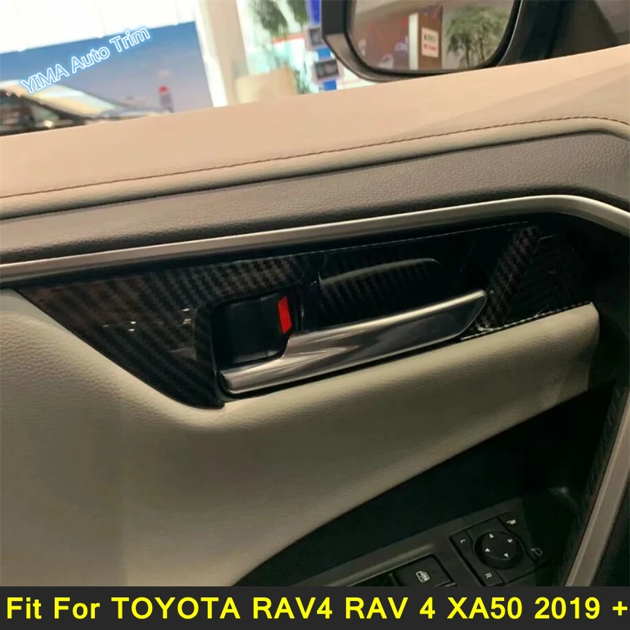 

Inner Door Handle Hand-clasping Bowl Frame Cover Trim For TOYOTA RAV4 RAV 4 XA50 2019 - 2022 Carbon Fiber Interior Refit Kit