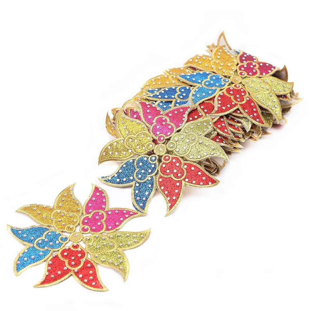 2 ярда золотая ткань односторонняя железная металлическая вышитая кружевная