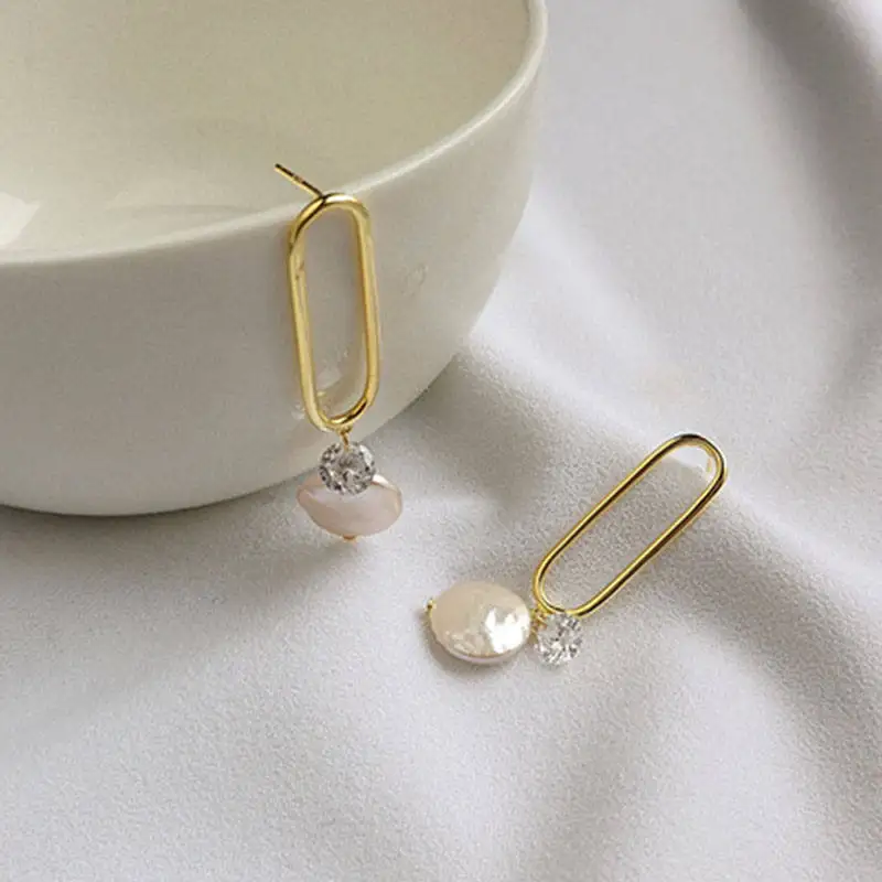 Женские серьги подвески из серебра 925 пробы с жемчугом|Серьги-подвески| |