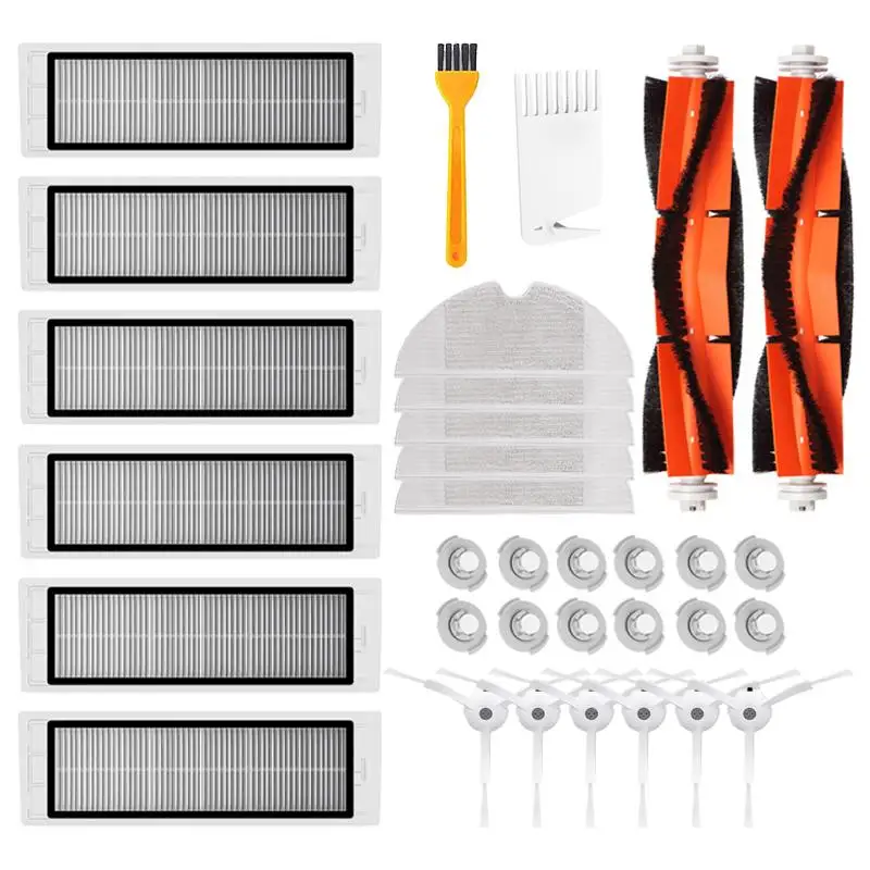 

33/28/25pcs HEPA Filter Side Brush Roll Brush Mop Colth for Xiaomi 1S Robot S50 S51 S55 S5 S6 Vacuum Cleaners Parts Accessories