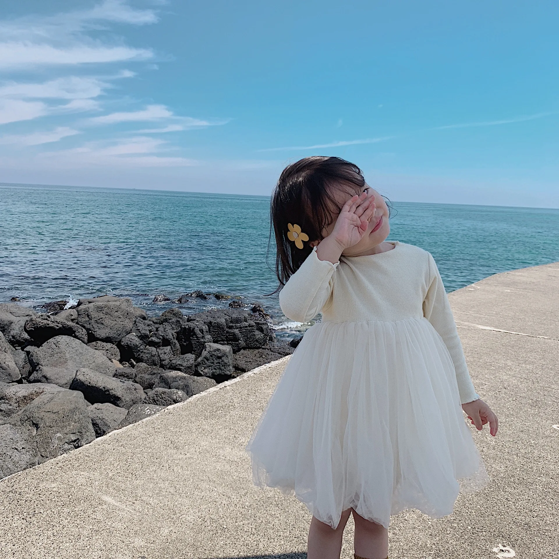 Autumn cute baby girls fashion mesh patchwork princess dress kids long sleeve Ball Gown children party dresses | Детская одежда и