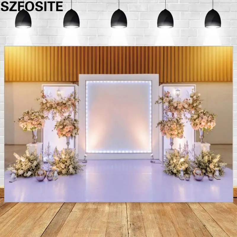 

Beautiful Flowers Wall Bride Groom Church Engagement Party Theme Background Photography Studio Wedding Photos Vinyl Backdrop
