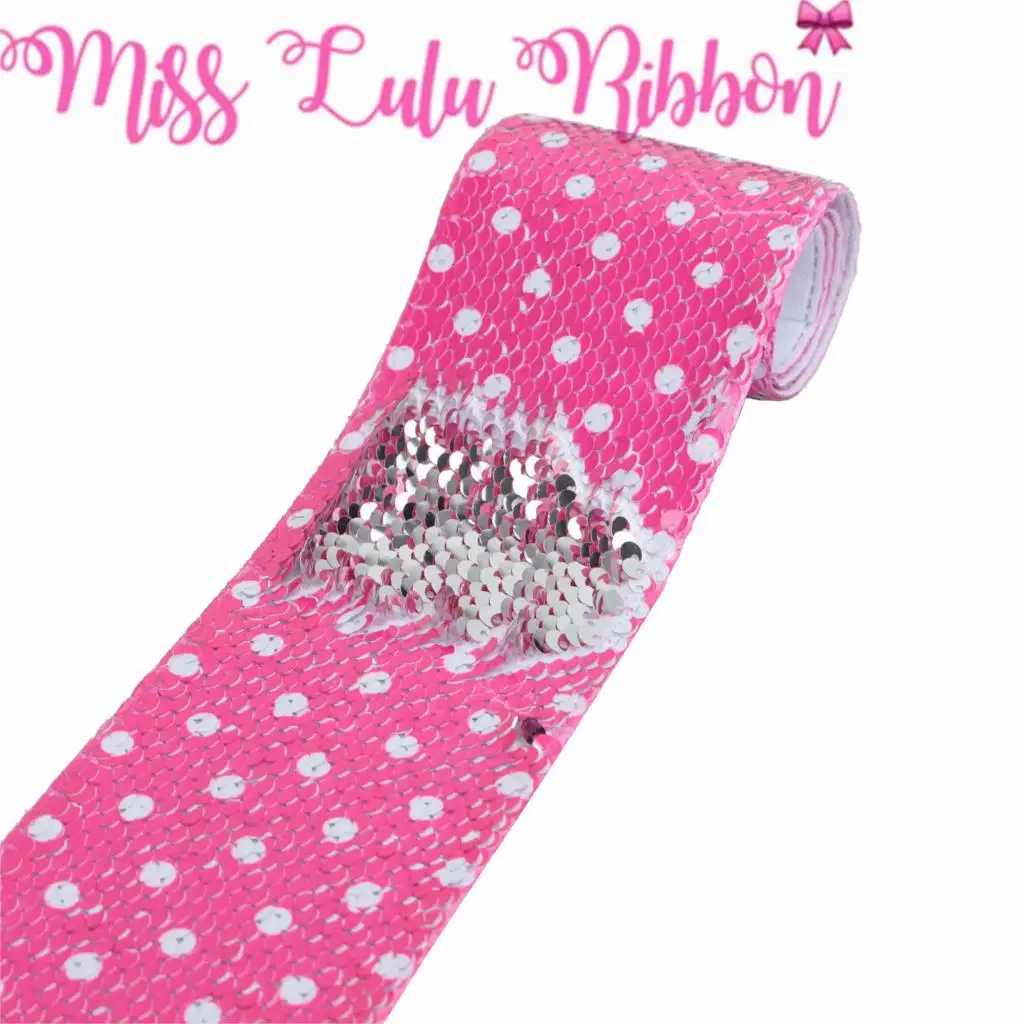 3&quot75mm White Dot Double Reversible Silver Sequin Ribbon DIY Party Gift Bowknots Hair Band Merry Christmas 46yards/roll | Дом и сад