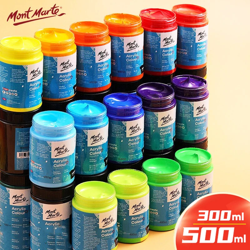 Акриловая краска 500 мл профессиональная водостойкая для рисования пигмент