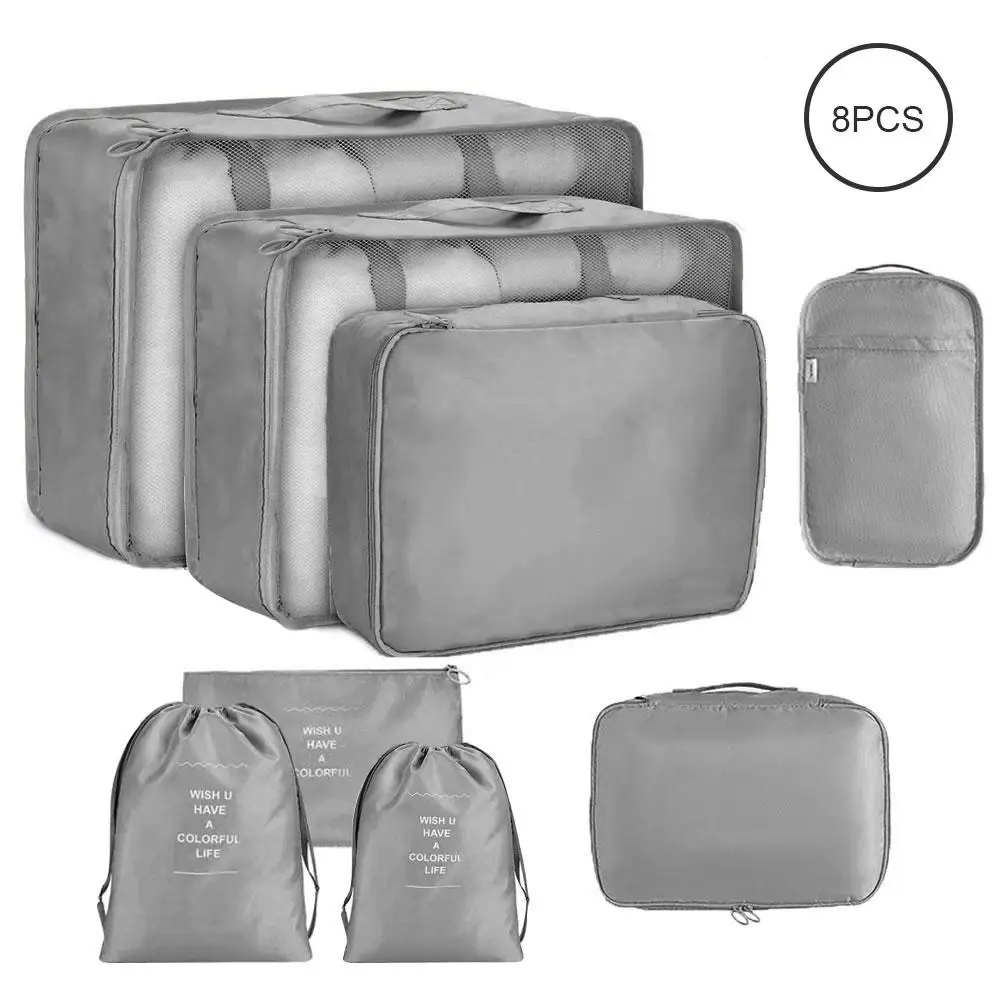 8PCS Travel Storage Bag Clothes Sock Zipper Waterproof Packing Organizers Home Partition Tidy Trave Bags | Дом и сад