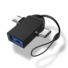 Адаптер 2 в 1 Type-C OTG для телефона, переходник с Micro USB папа на USB 3,0 Мама для Macbook Pro, Xiaomi mi 9, Samsung S10