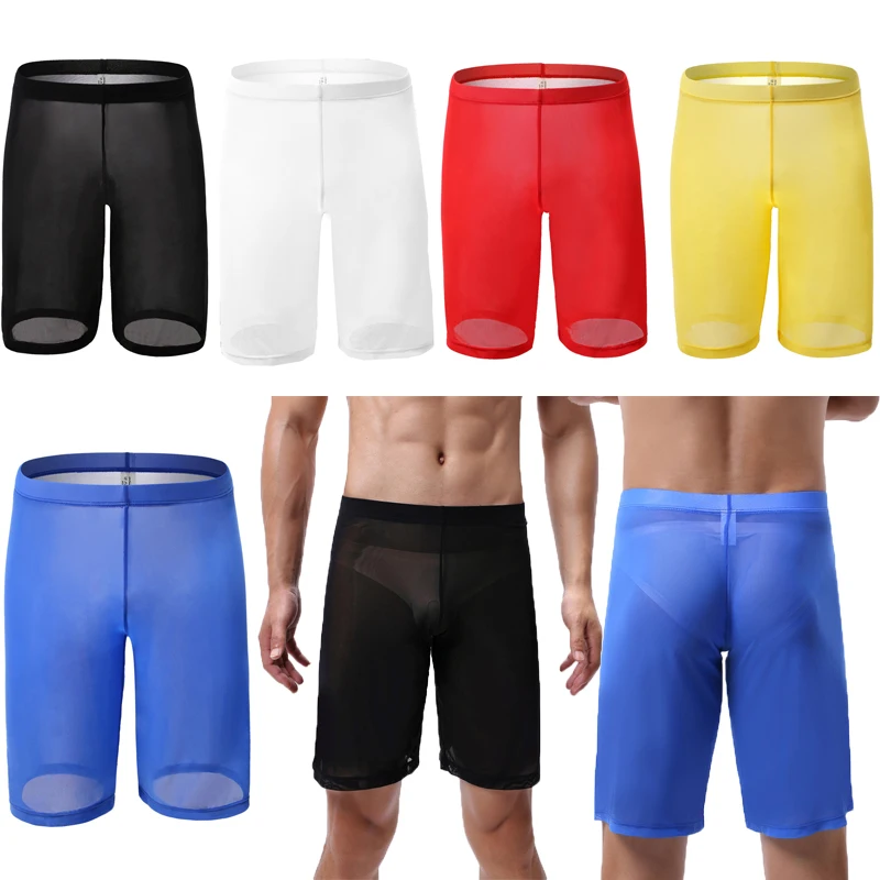 Мужские штаны для сна сетчатые прозрачные ультратонкие трусы Свободные