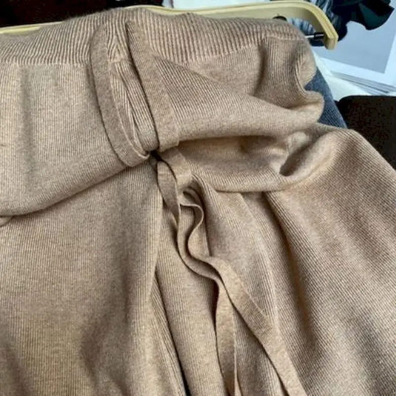 

Knitted wide-leg pants women's autumn and winter all-match high waist drape feeling thin loose casual straight mopping trousers