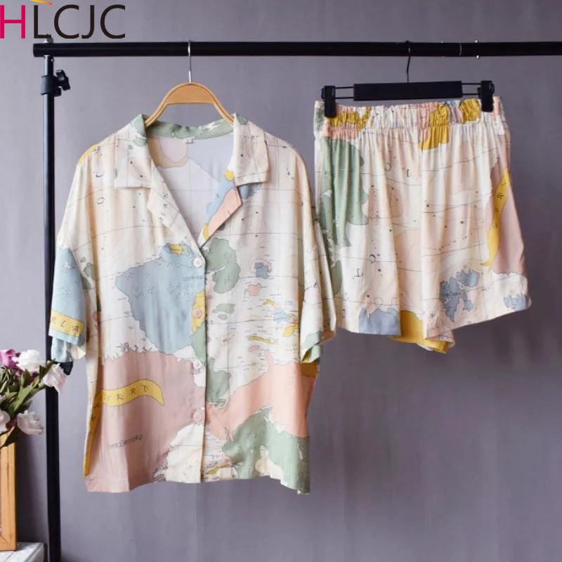 Женские пижамные комплекты с короткими рукавами элегантные пижамы из хлопка и