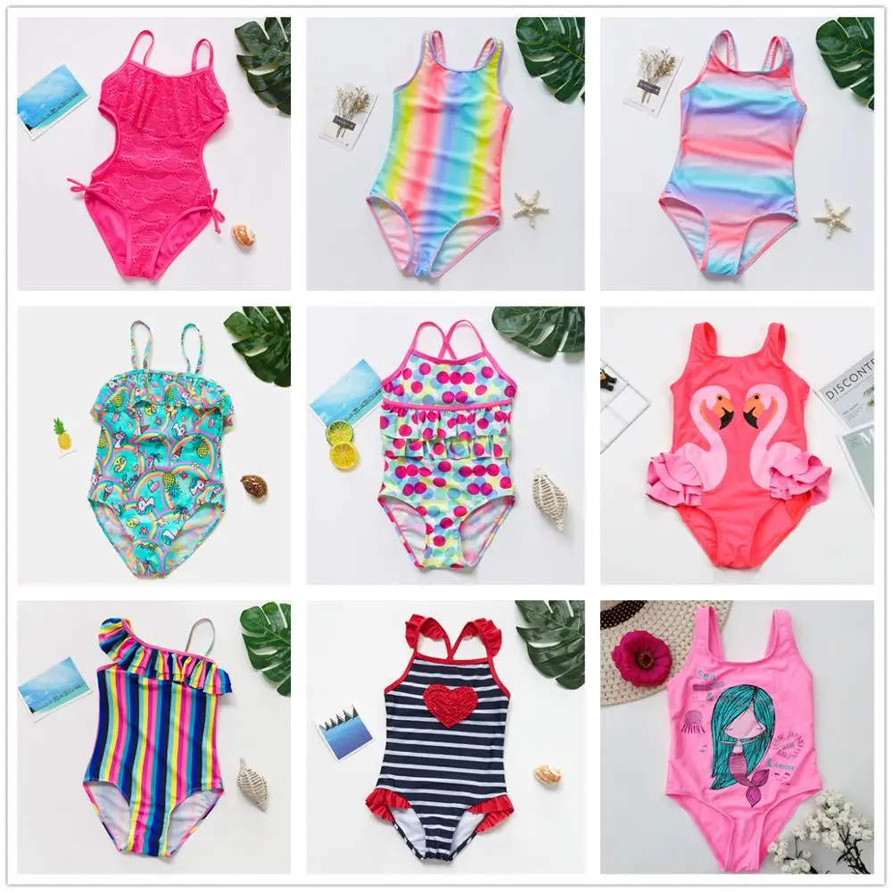 2 16Year одежда для купания девочек новинка 2019 купальный костюм Цельный Детский