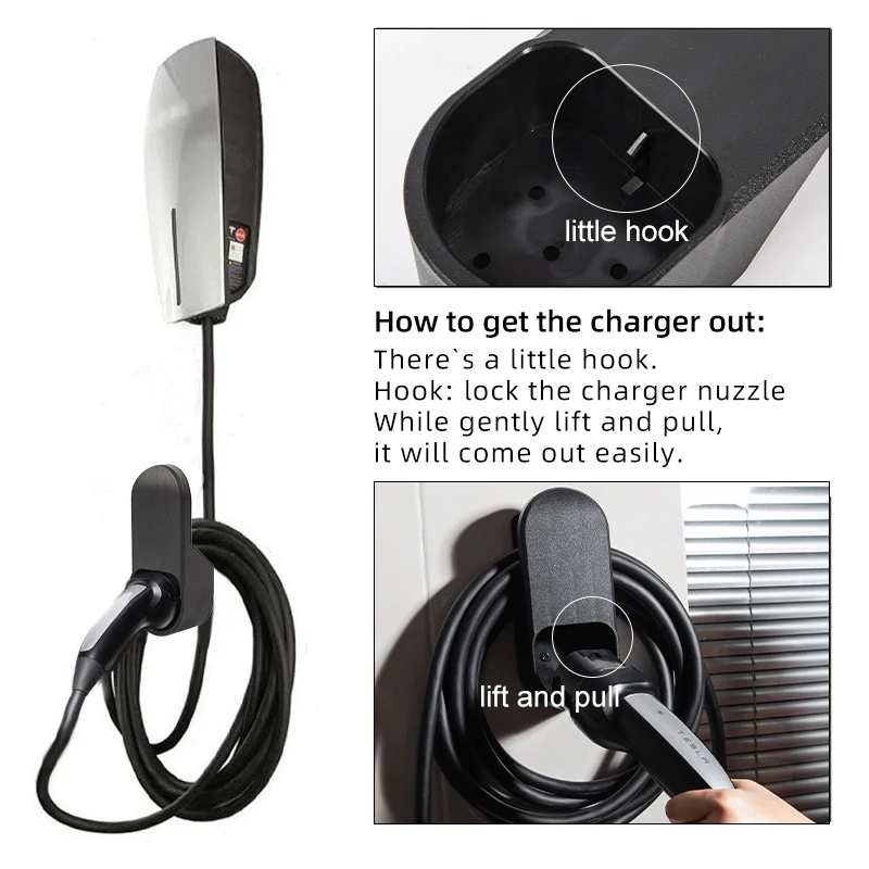 2 Type of Charging Cable Organizer For Tesla S X Y Wall Mount Connector 10M Long |
