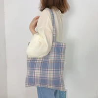 youda new original vintage women shoulder bags fashion ladies shopping bag retro plaid handbags female tote casual girl handbag
