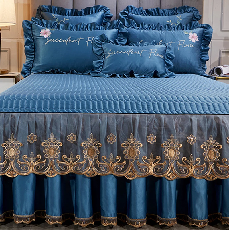 Кружевная постельная юбка в стиле принцессы сатиновые шелковые утепленные