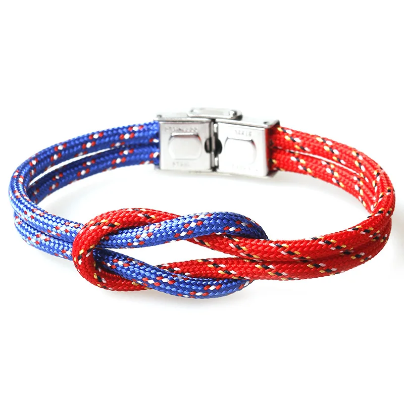 Высококачественный мужской женский нейлоновый браслет с веревкой и узлом