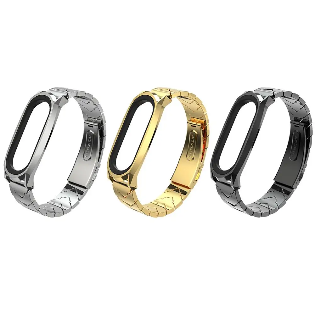 Высококачественный металлический ремешок для Mi Band 3 4 металлический ремешок из нержавеющей стали ремешок роскошный браслет для Miband3 World nfc-браслет