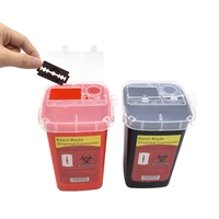 barber shop blade recycling box tattoo medical disposable needle trash can sanitary trash case easy to clean black and red styl