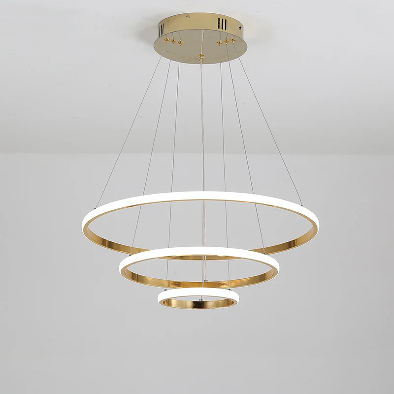 Современные хромированные позолоченные светодиодные подвесные светильники для