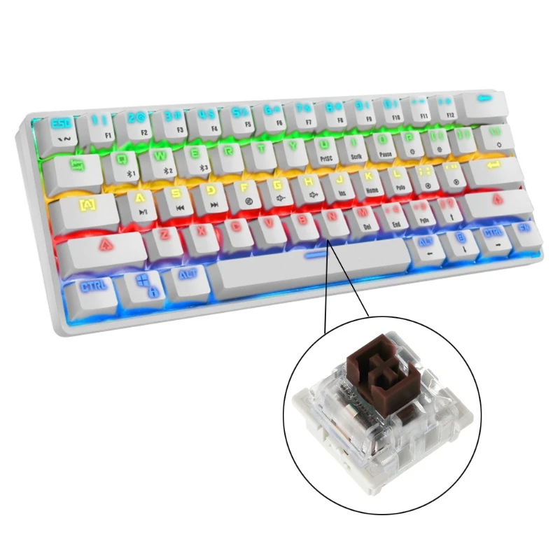 

F19E Exquisite K28 Keyboad Wireless Bluetooth-compatible RGB Mechanical Backlit Gaming Desktop Keyboard for Windows Ios and