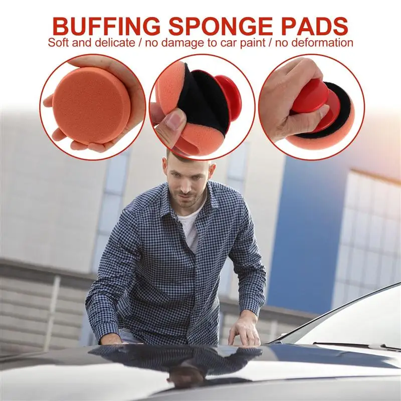 

5pcs Soft Durable Car Waxing Pads Car Wax Applicators Car Sponge Applicators Buffing Sponge Pads