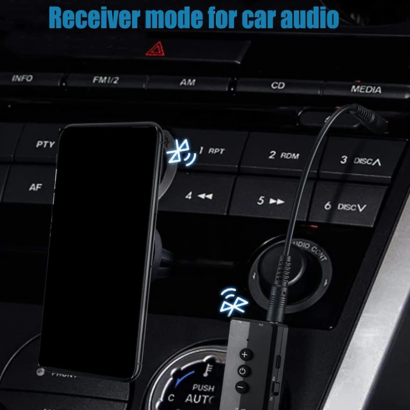 

Bluetooth 5.0 Transmitter Receiver 3-In-1, Wireless 3.5mm Audio Adapter for TV PC Headphones Home Sounds System Car