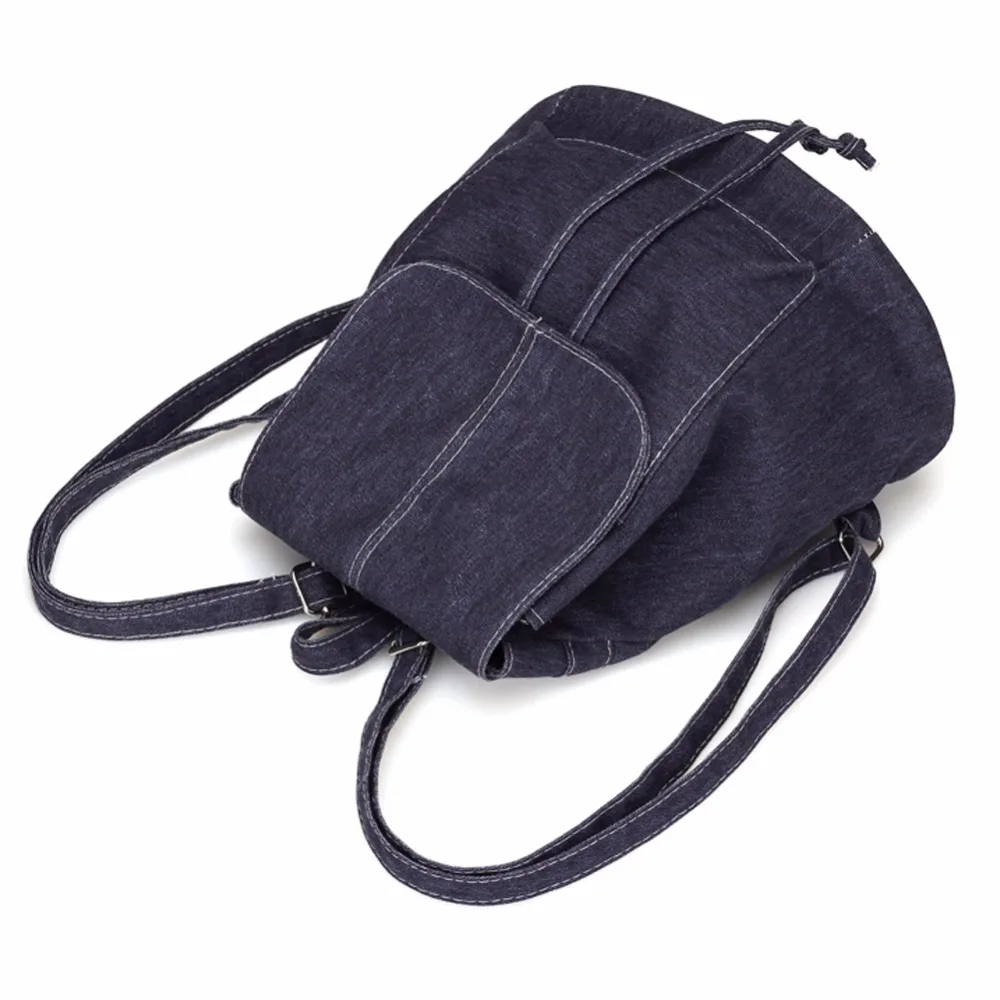 

HISUELY Fashion Soft Denim Women Backpack Drawstring School Bags Travel Bag Small Backpacks Rucksack Bolsas Mochilas Feminina