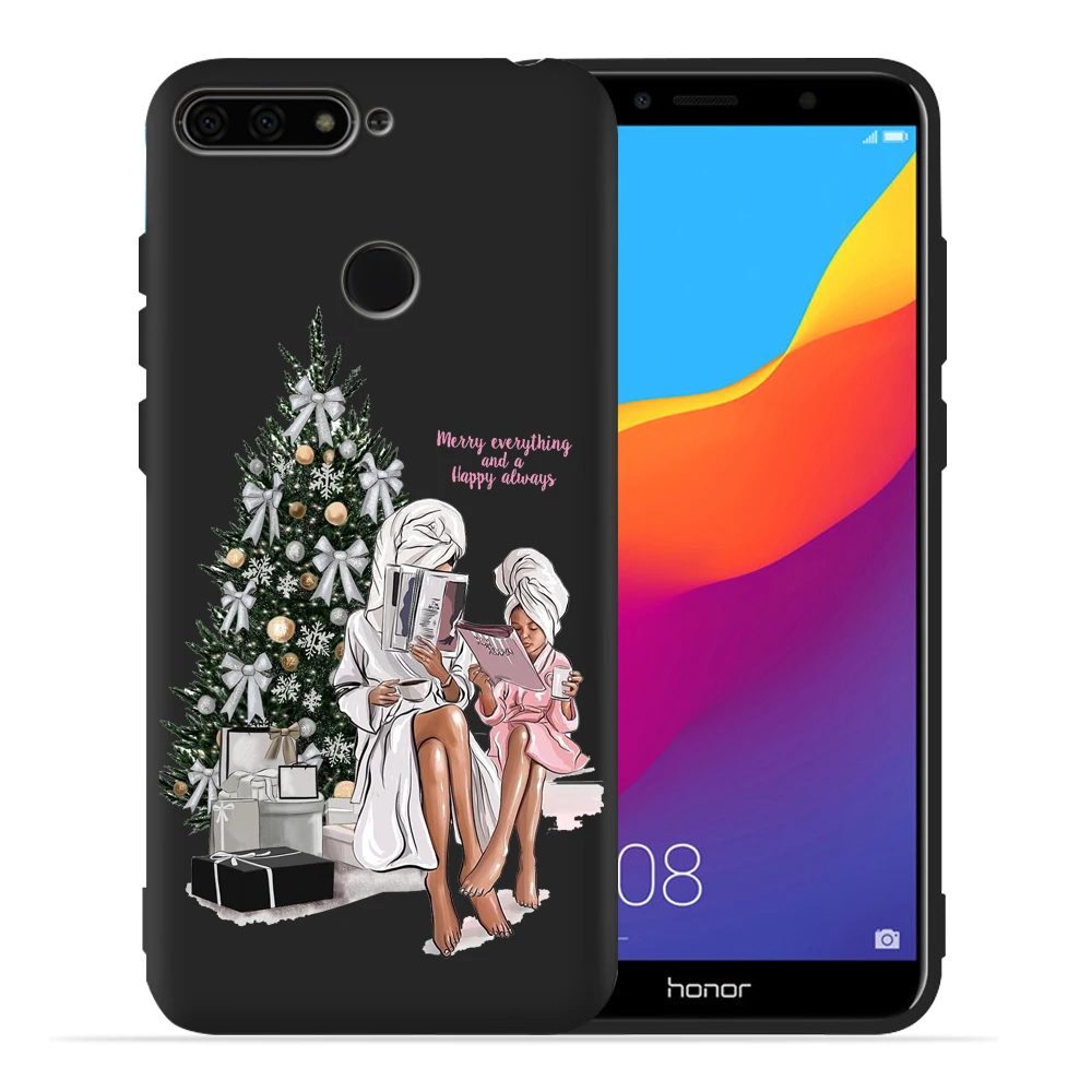 Семейный Рождественский чехол для мамы маленькой девочки мальчика Huawei Honor 9X 20 Lite