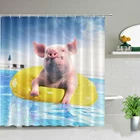 Набор занавесок для душа с изображением животных, свиньи