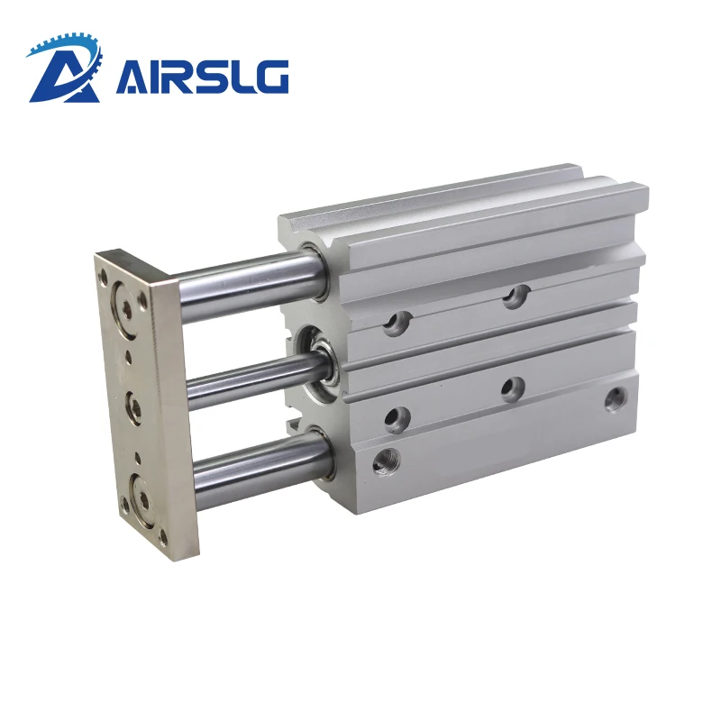Компактный направляющий цилиндр тонкий трехосевой пневматический с