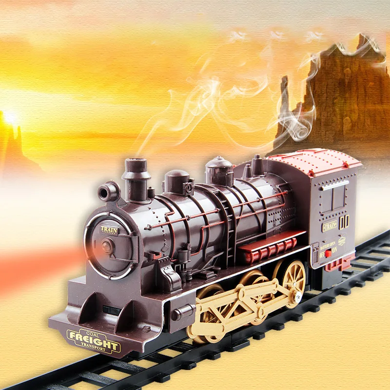Ретро дым паровой поезд маленький Электрический Детский пазл сборка
