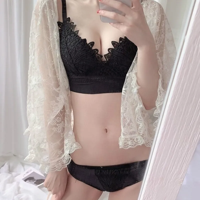 

Sexy Lace Ladies 3/4 Cup Bra Panties Set Women Sexy Lingerie Set