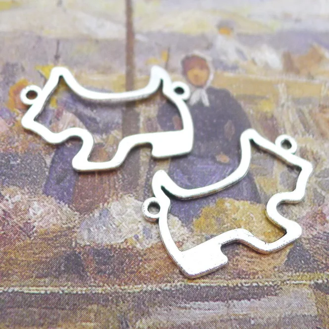 

Craft For Jewelry Findings Components Dog Connector Antique Silver Color 15x22mm 30 Pieces