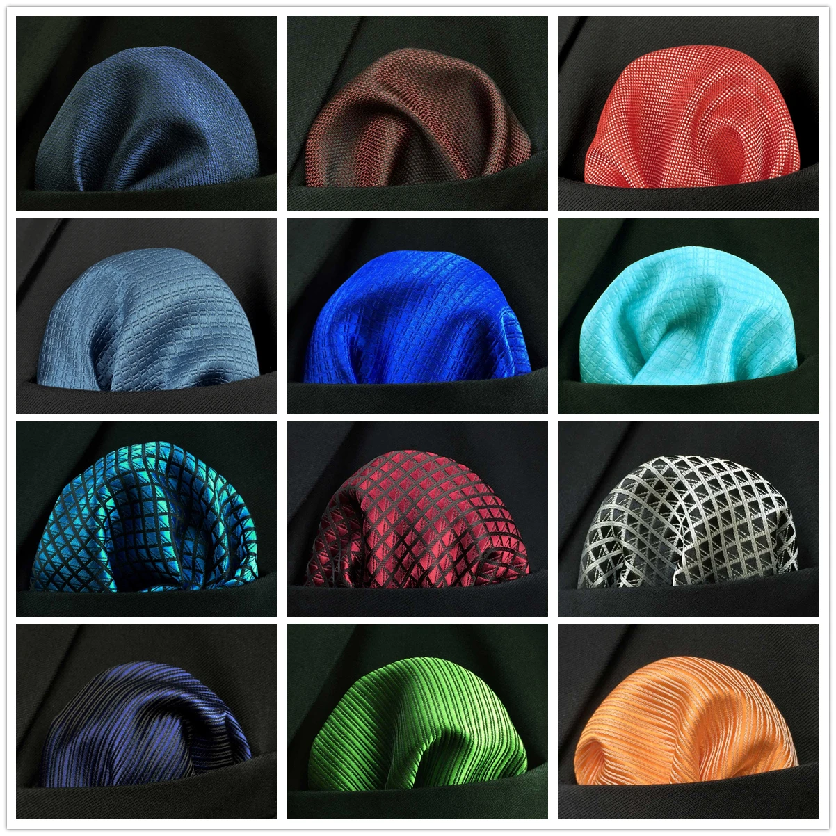 Красочные однотонные синие мужские Свадебный квадратный Карманный Детские